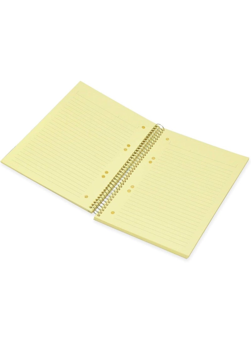 FIS Spiral Hard Cover Color Notebook, Single Ruled, 100 Sheets, Cream Color Paper, Micro Perforation, 6 Punch Holes and Safety Lock, 80 gsm, B5 Size - FSNBSB5100CR - Image 2